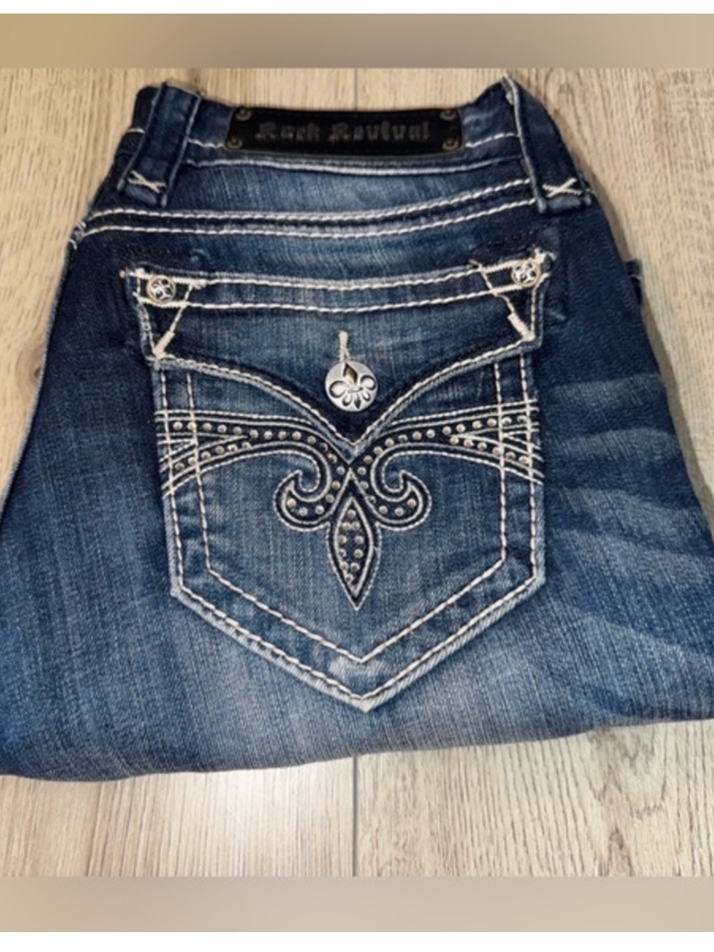 Rock Revival Sora Capri Crop Cropped Women's Dark Blue Jeans